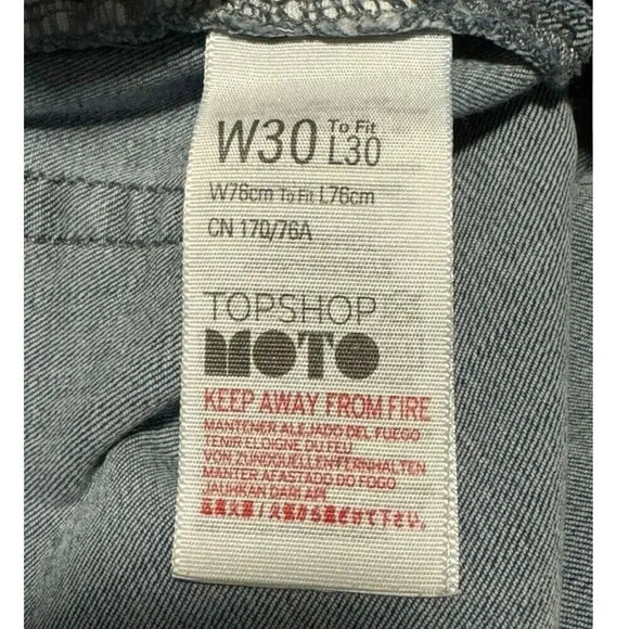 TopShop Women’s Size 30‎ (US Size 10) Moto Jamie Distressed Ankle Jeans - Picture 5 of 6